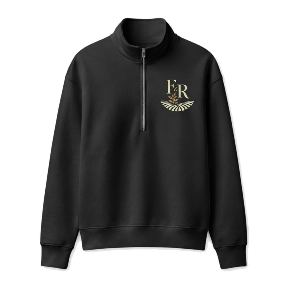 Heavyweight Half Zip in Black